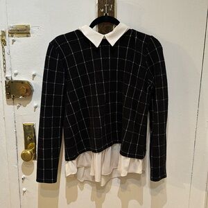 Loft sweater layered with collar